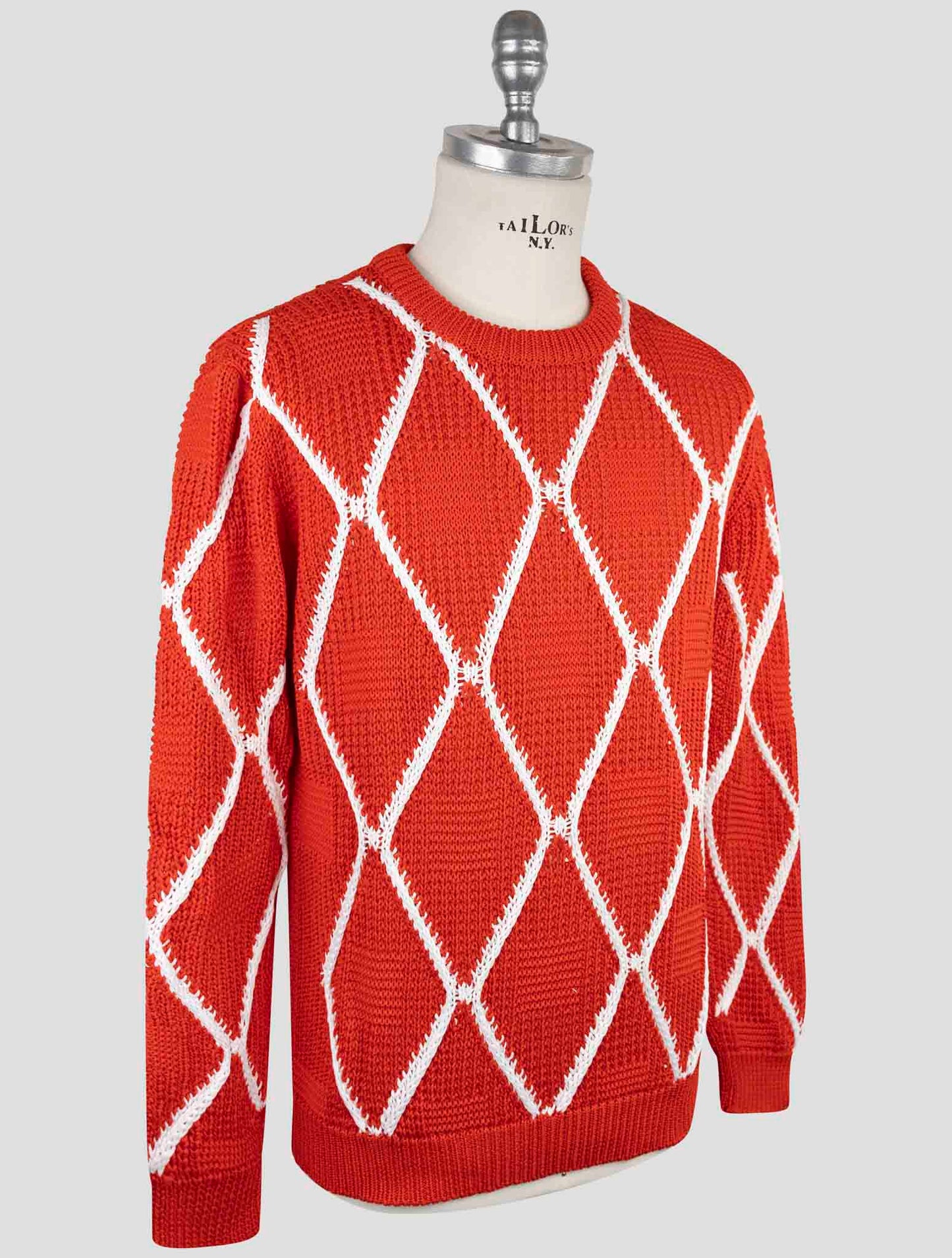 Kiton Red Cotton Sweater Crewneck