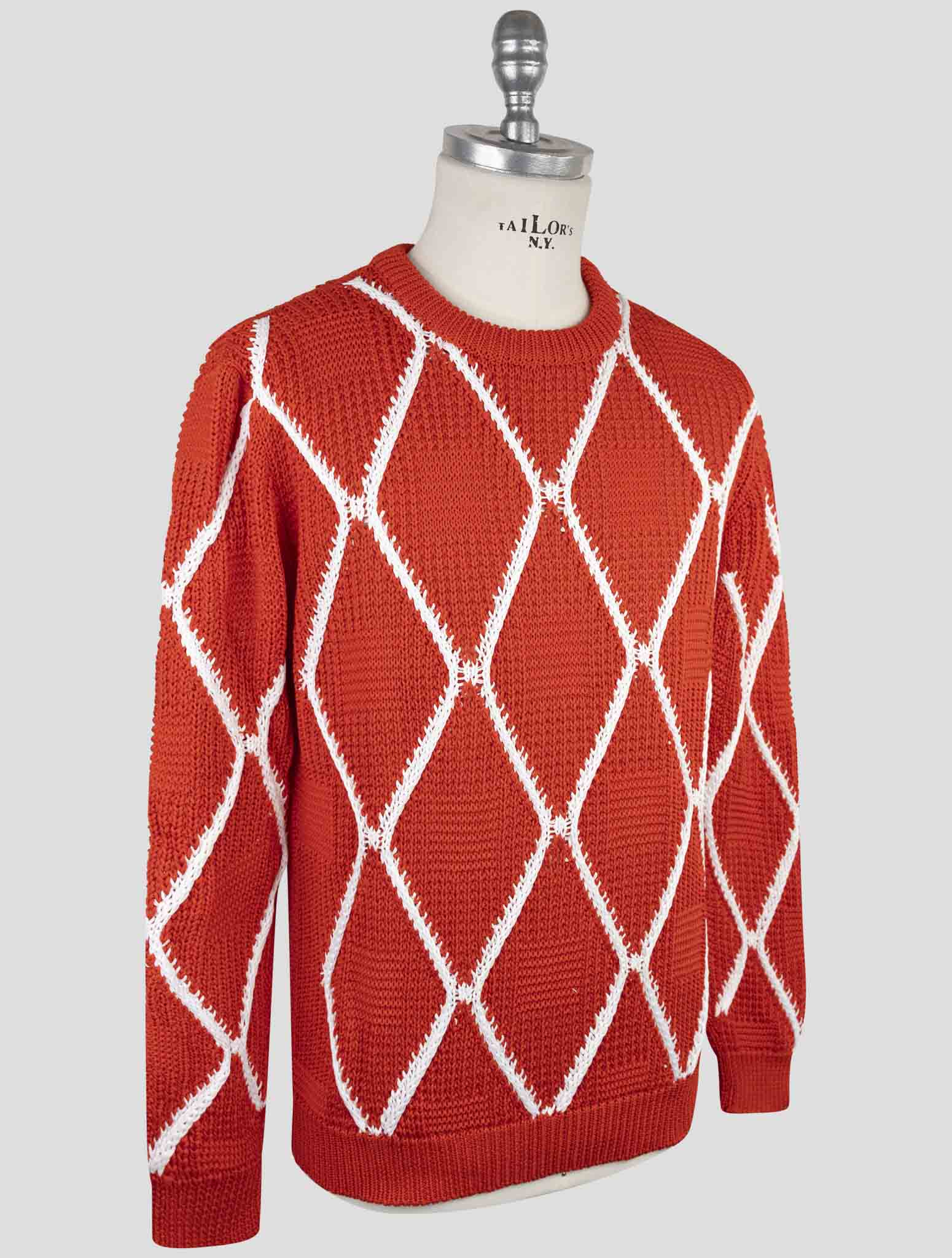 Kiton Red Cotton Sweater Crewneck
