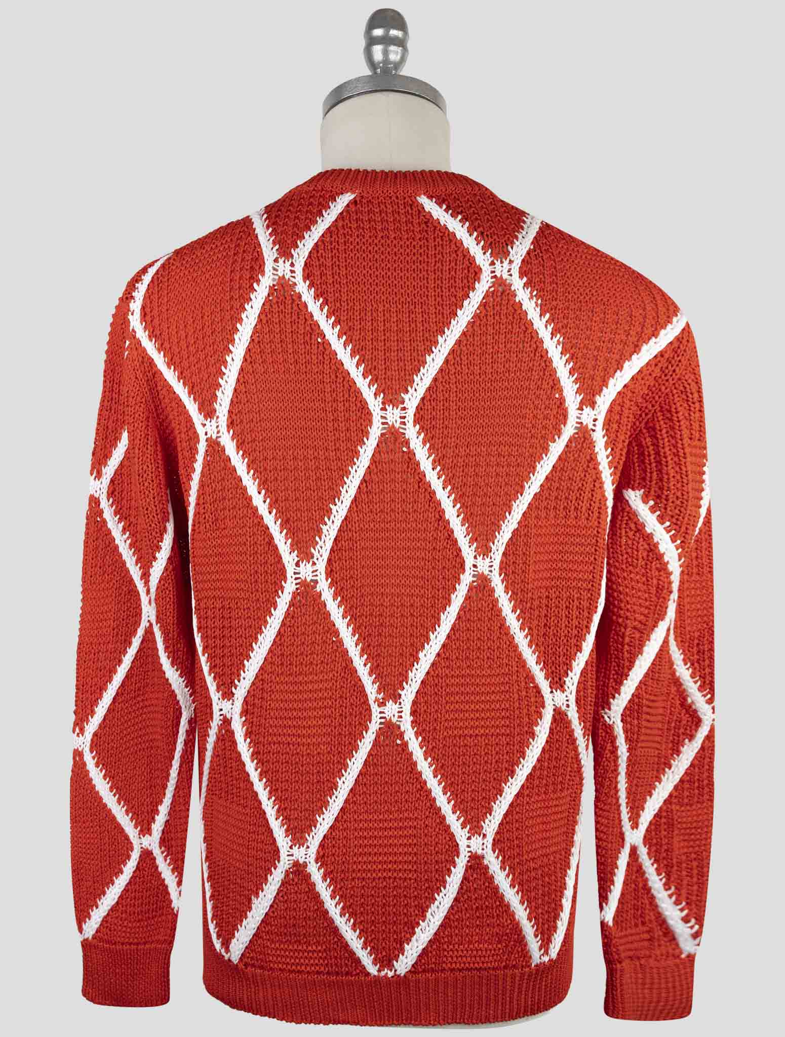 Kiton Red Cotton Sweater Crewneck