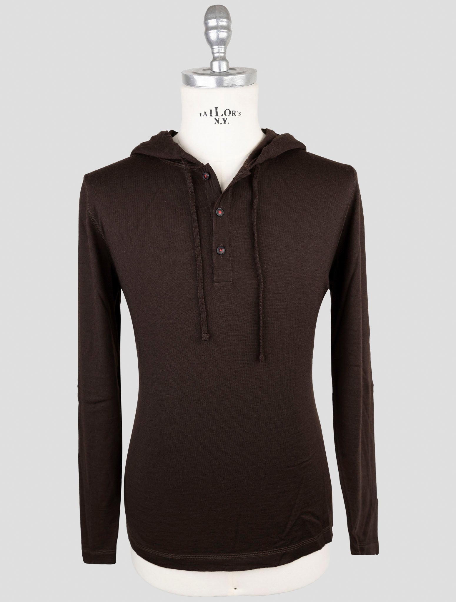 Kiton Brown Cashmere Silk Sweater Hoodie