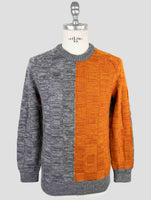 Kiton Orange Gray Cashmere Sweater Crewneck