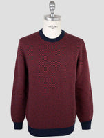 Kiton Red Blue Cashmere Sweater Crewneck