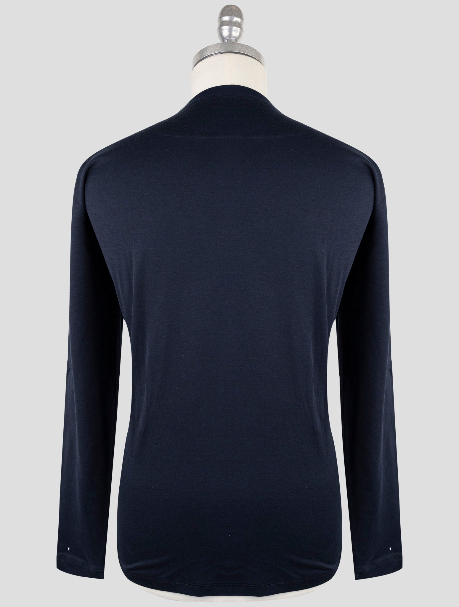 Kiton Blue Cotton Sweater Crewneck