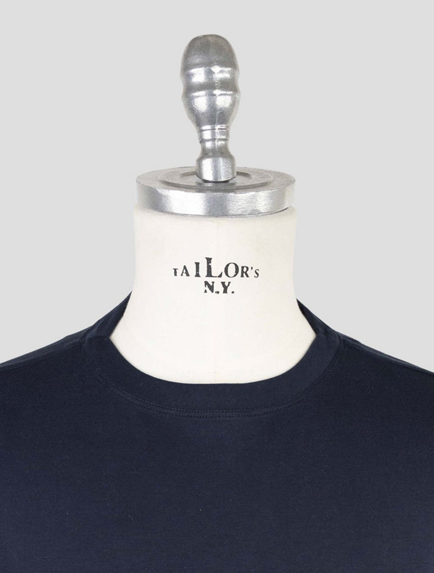 Kiton Blue Cotton Sweater Crewneck
