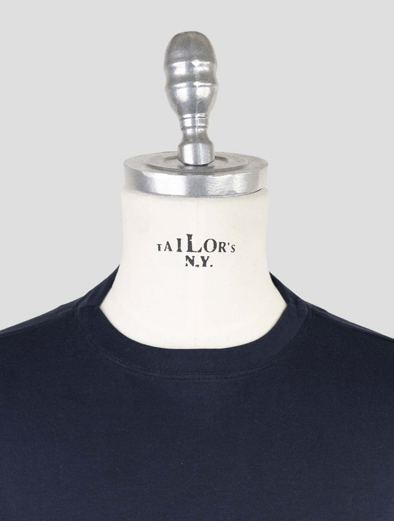 Kiton Blue Cotton Sweater Crewneck