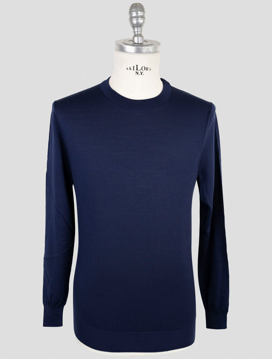 Kiton Blue Wool Sweater Crewneck casual combination