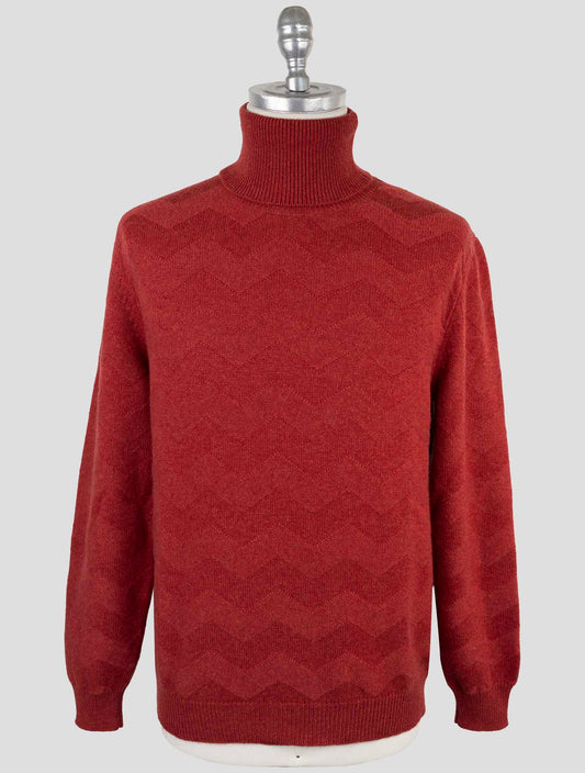 Kiton Red Cashmere Sweater Turtleneck