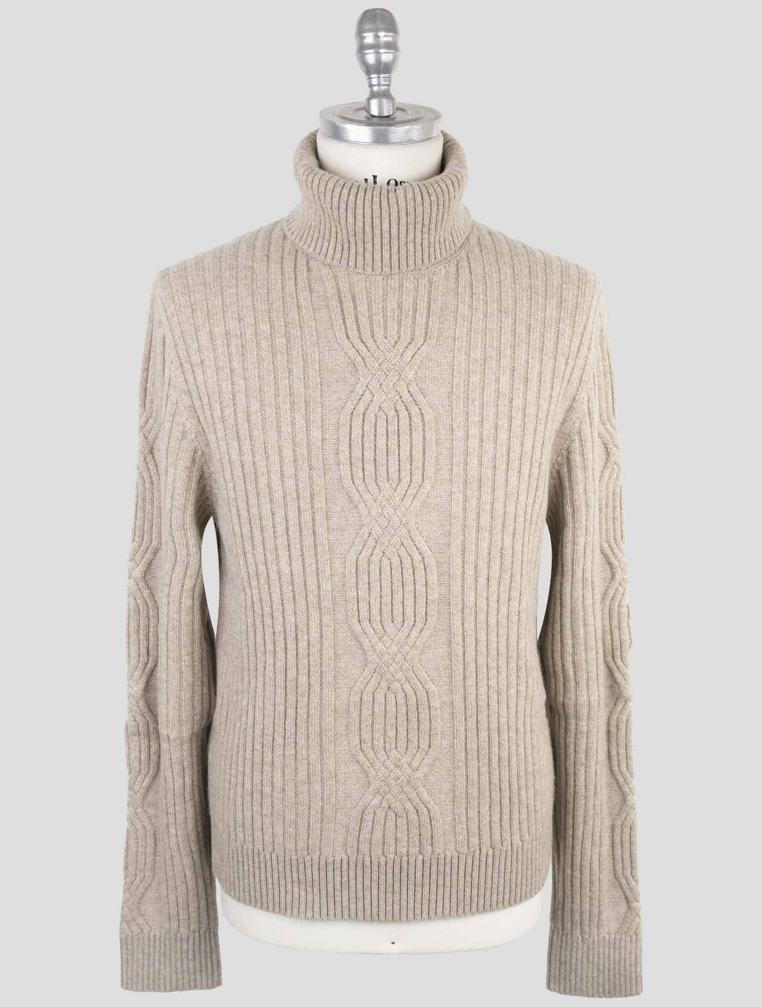 Kiton Taupe Cashmere Sweater Turtleneck
