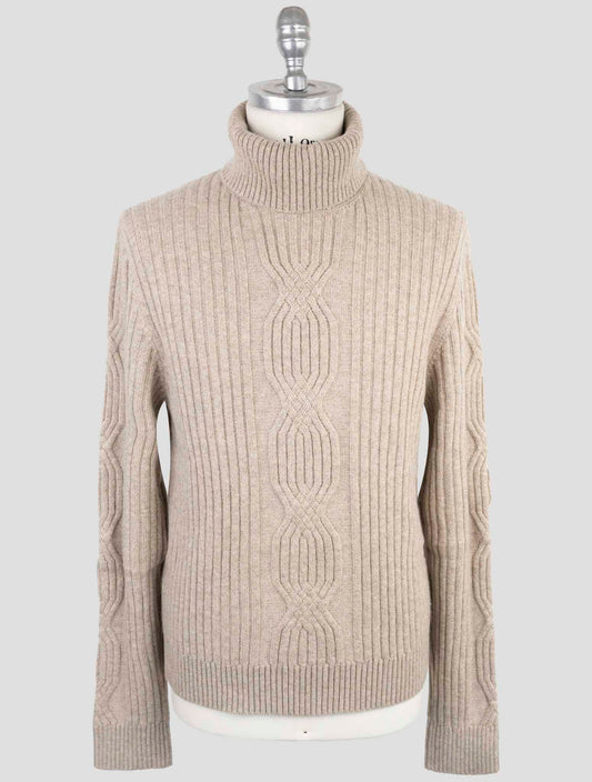 Kiton Taupe Cashmere Sweater Turtleneck