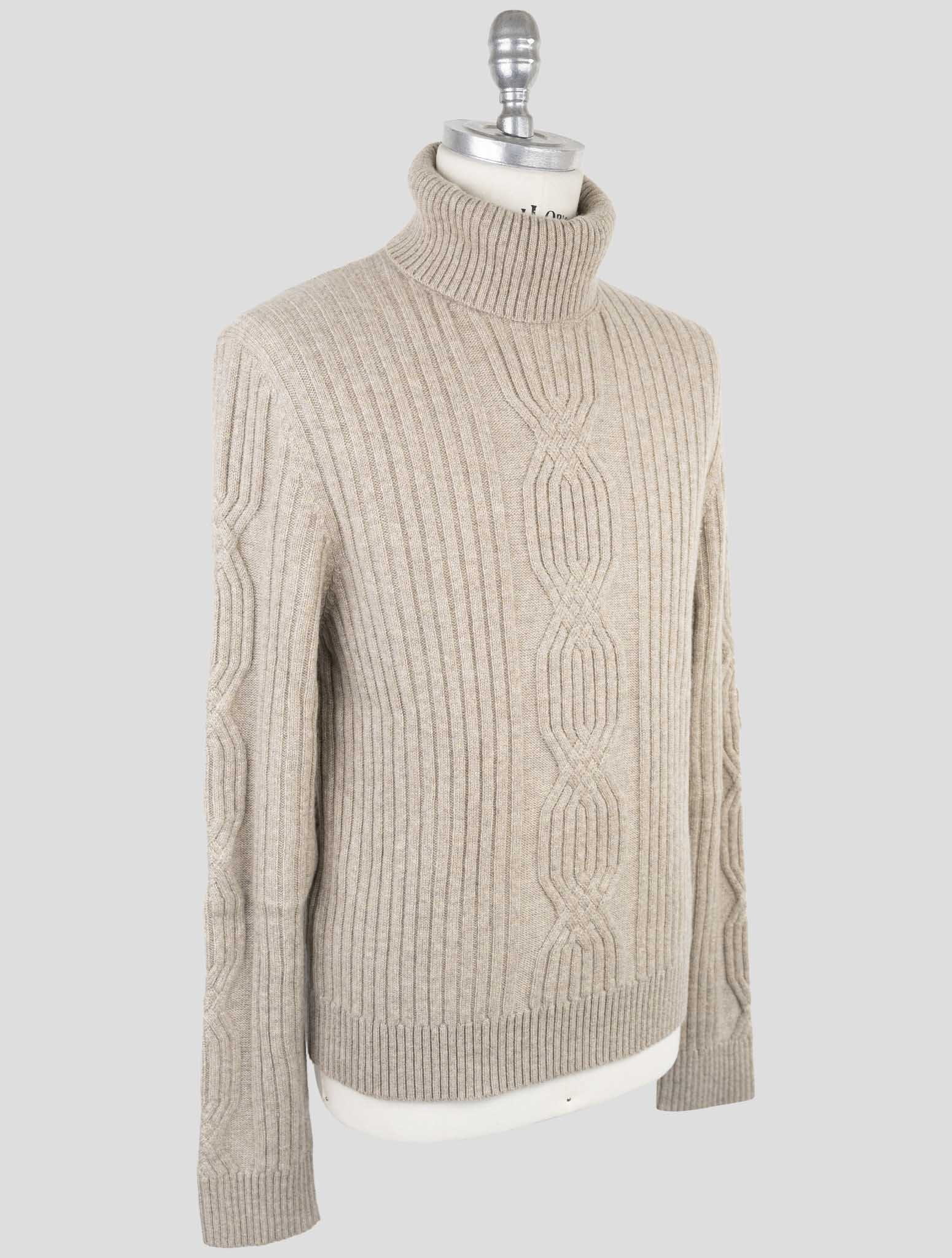 Kiton Taupe Cashmere Sweater Turtleneck