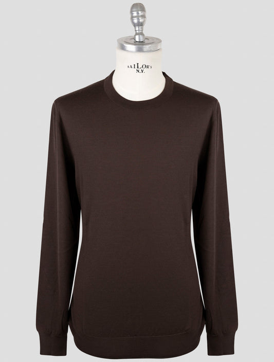 Kiton Brown Wool Sweater Crewneck