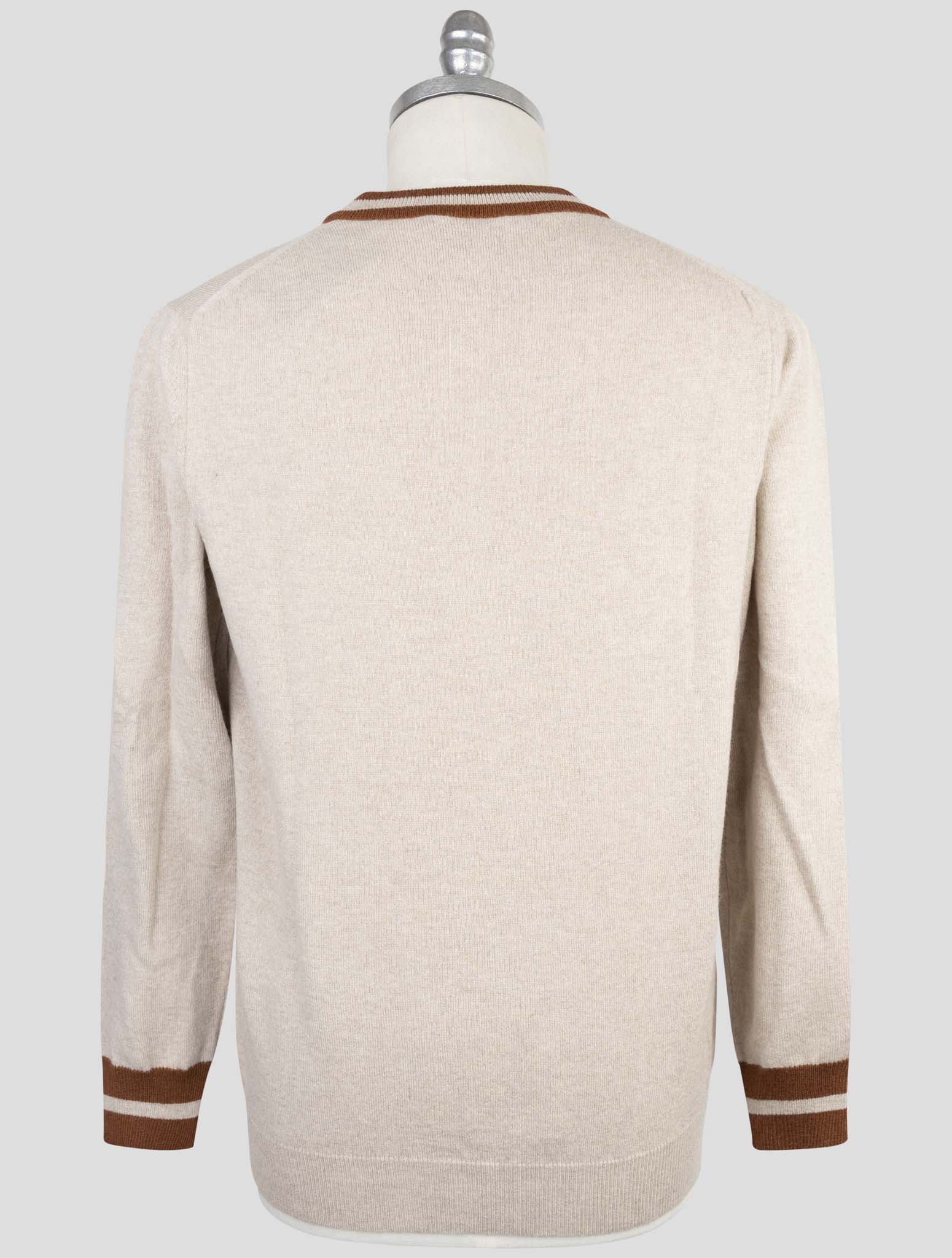 Kiton Brown Cashmere Sweater V-Neck