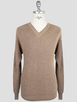 Kiton Brown Cotton Silk Sweater V-Neck