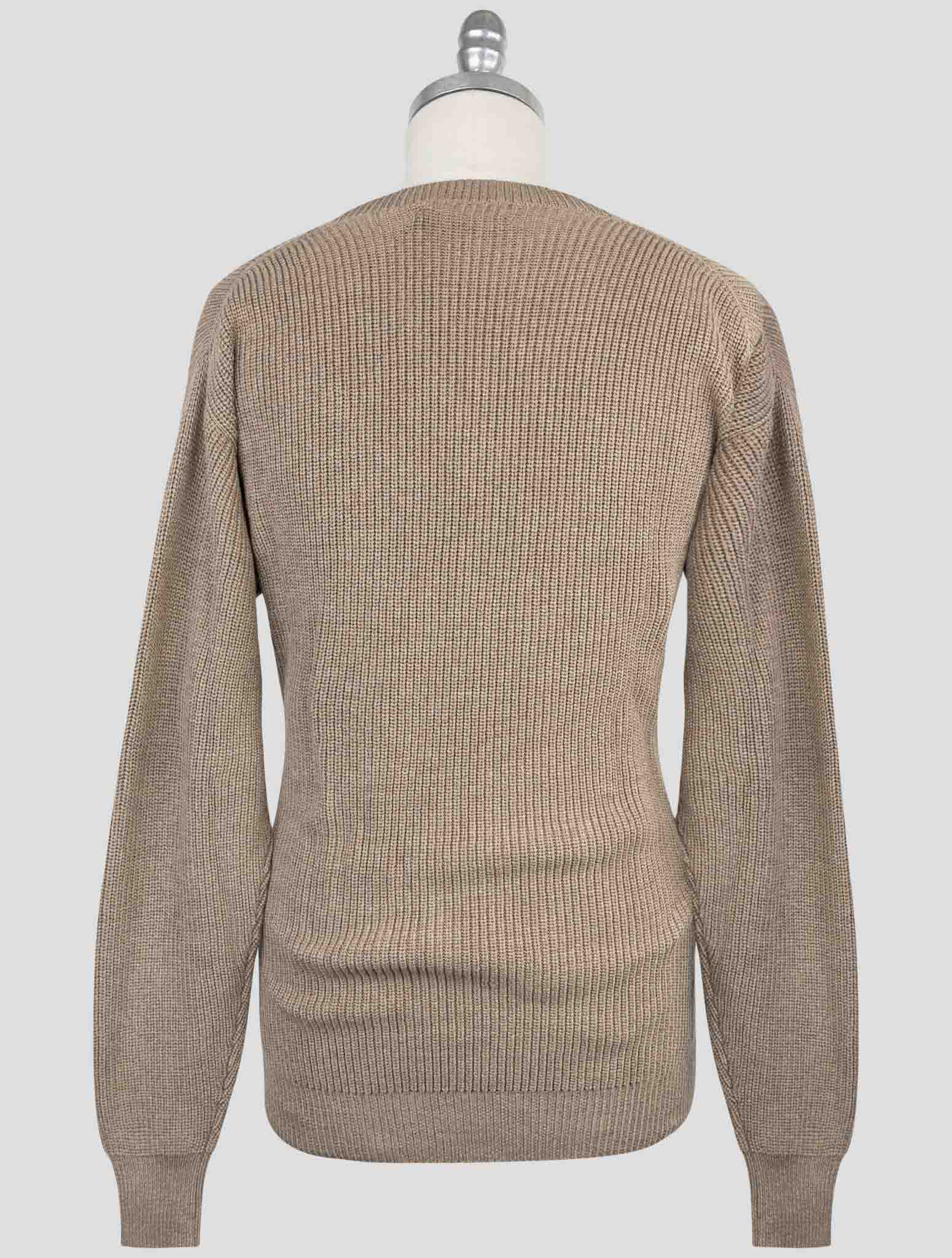 Kiton Brown Cotton Silk Sweater V-Neck