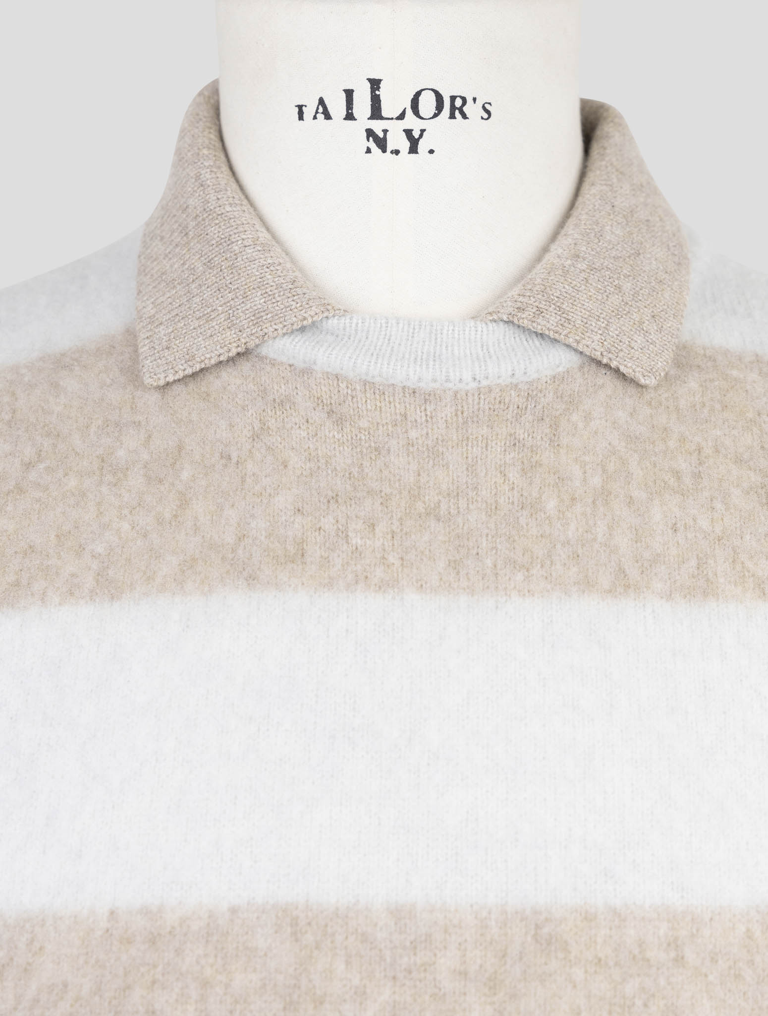 Kiton Gray Brown Cashmere Sweater Polo