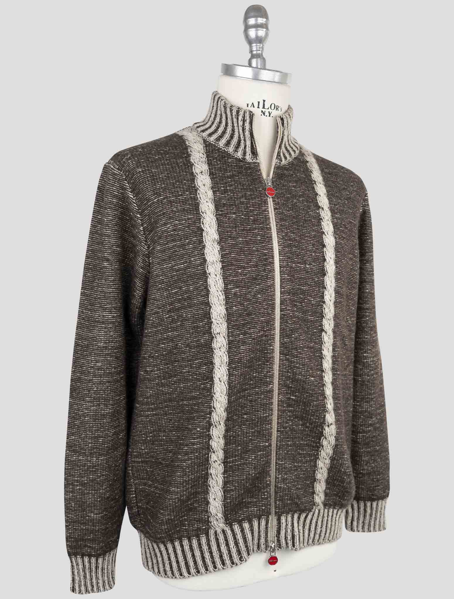 Kiton Brown Cashmere Sweater Full Zip