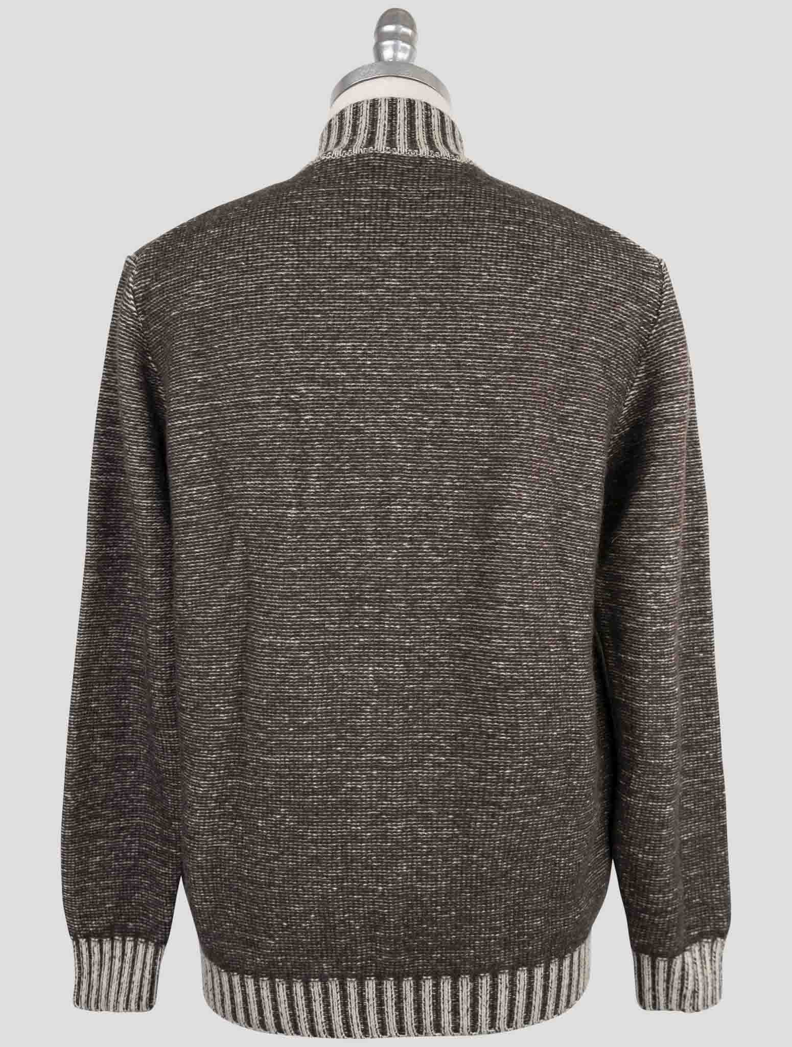 Kiton Brown Cashmere Sweater Full Zip