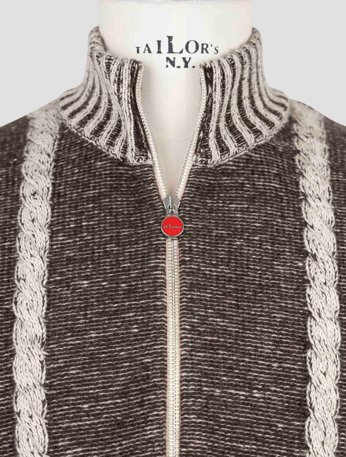 Kiton Brown Cashmere Sweater Full Zip