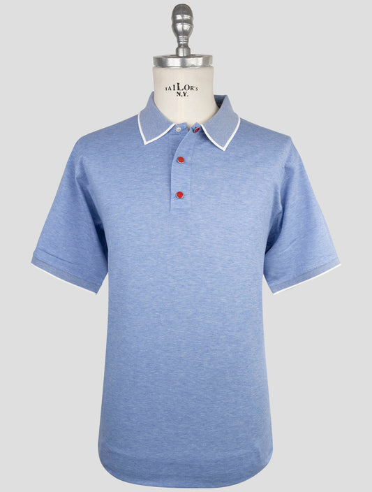 Kiton Light Blue Cotton Polo