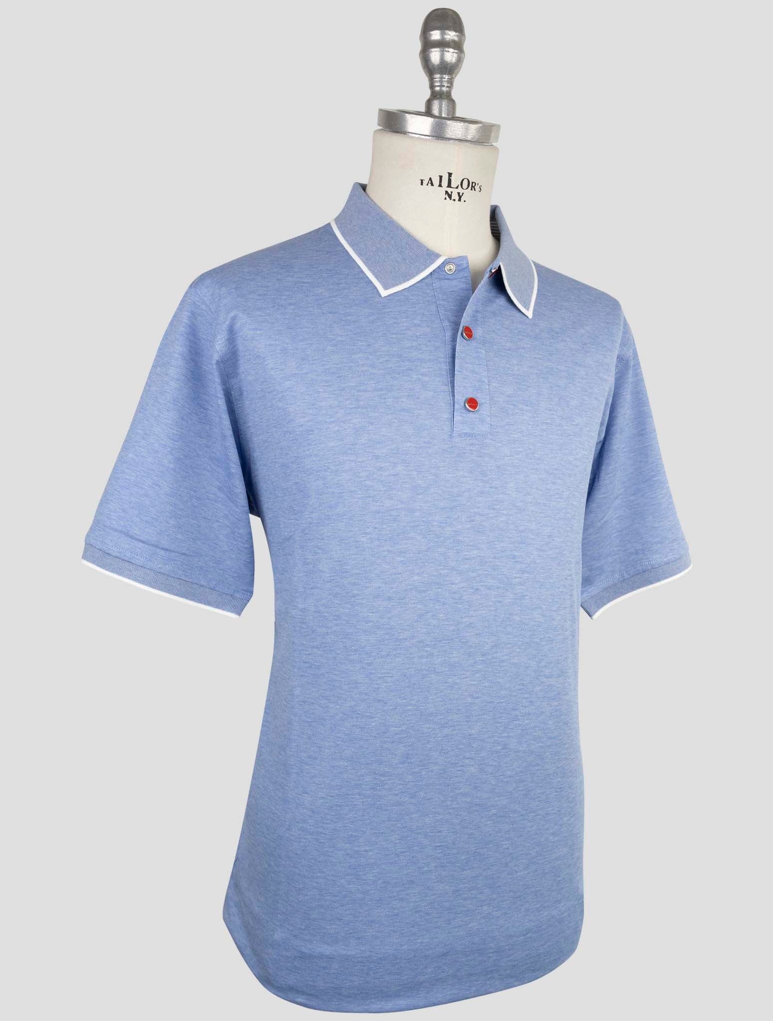 Kiton Light Blue Cotton Polo
