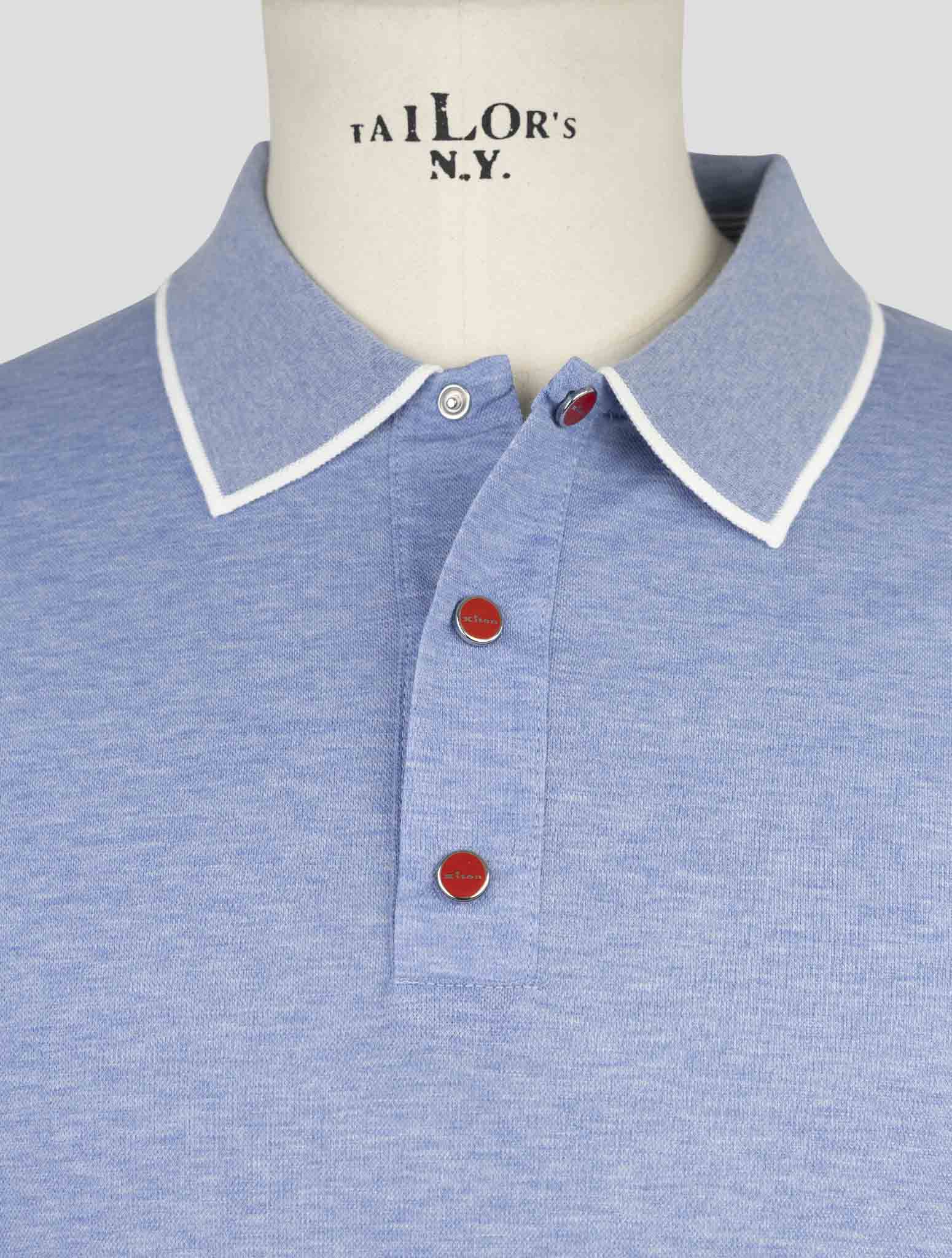 Kiton Light Blue Cotton Polo