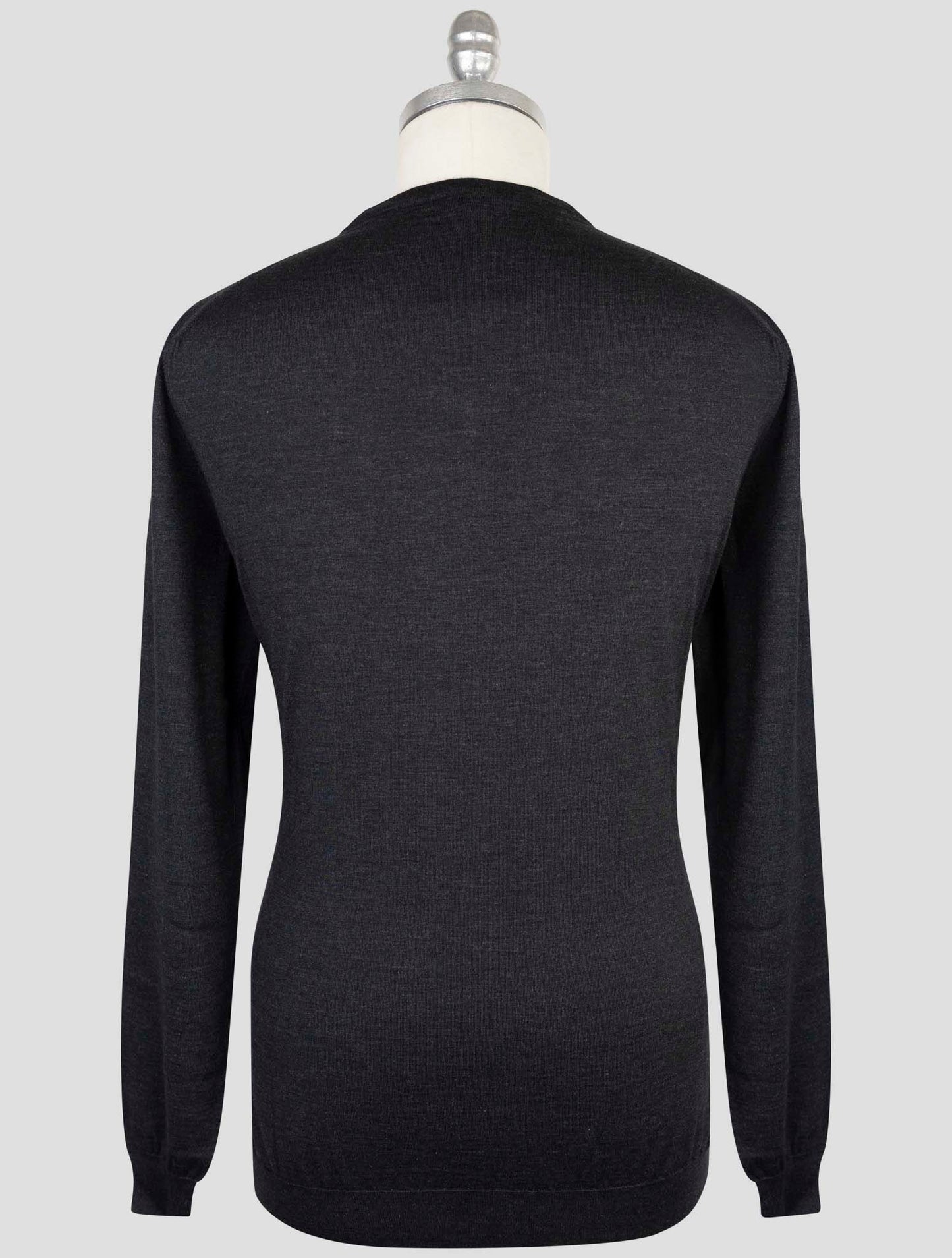 Kiton Dark Gray Cashmere Silk Sweater V-Neck