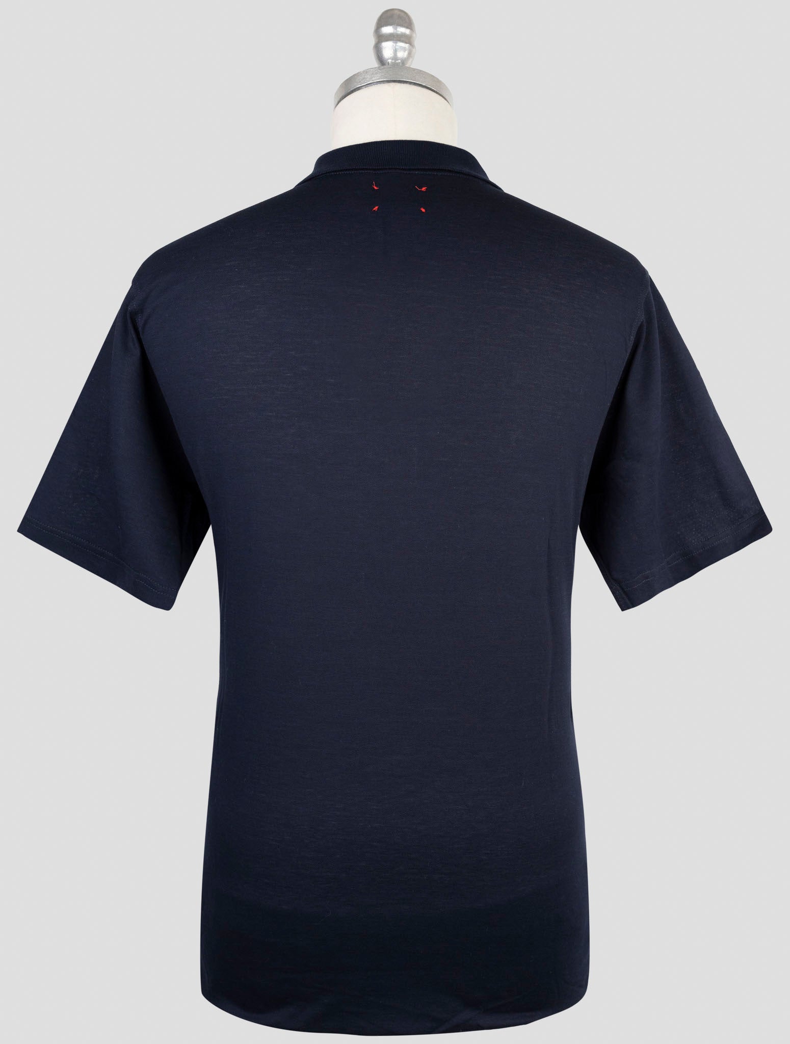 Kiton Blue Cotton Polo Half Zip