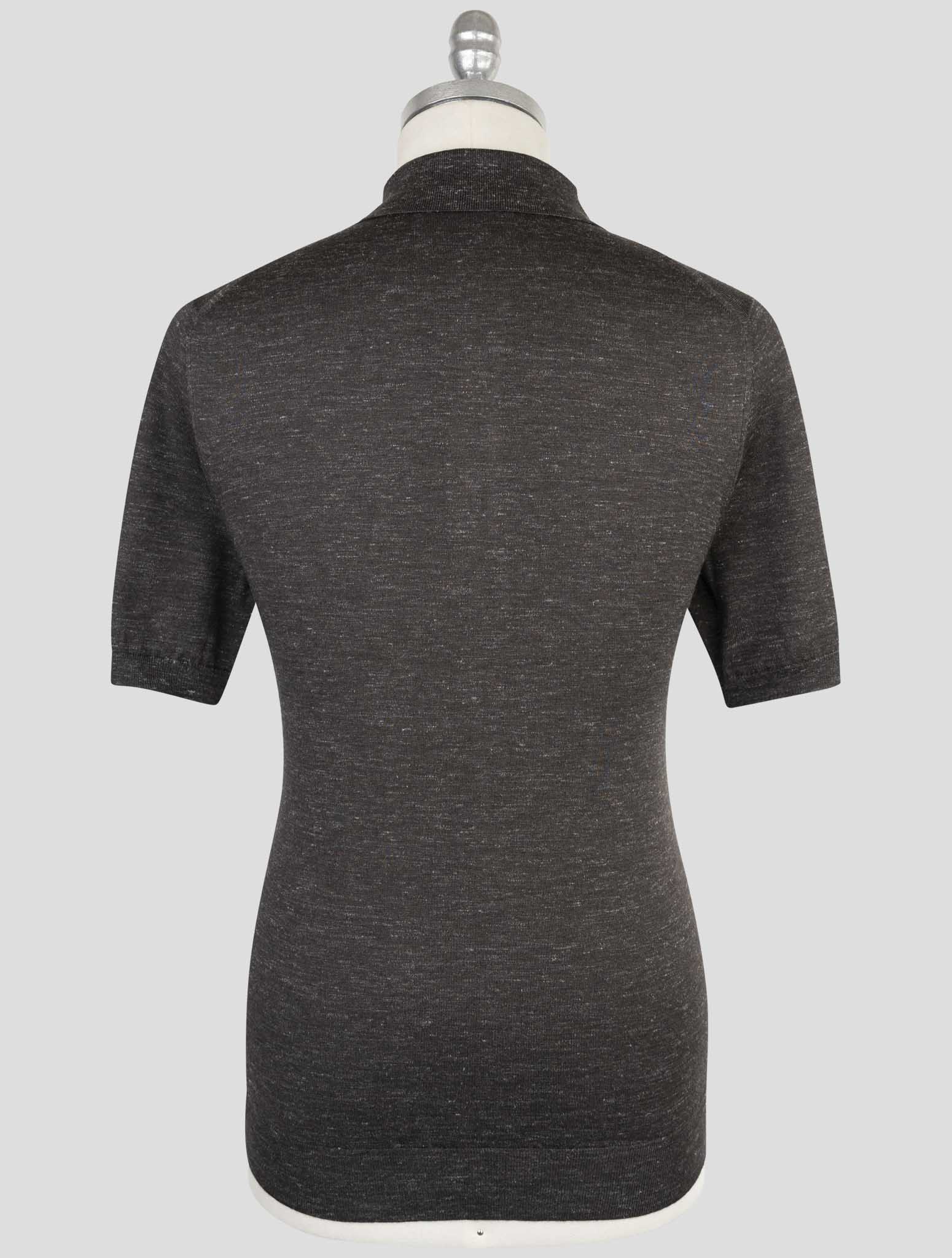 Kiton Brown Silk Cashmere Linen Polo