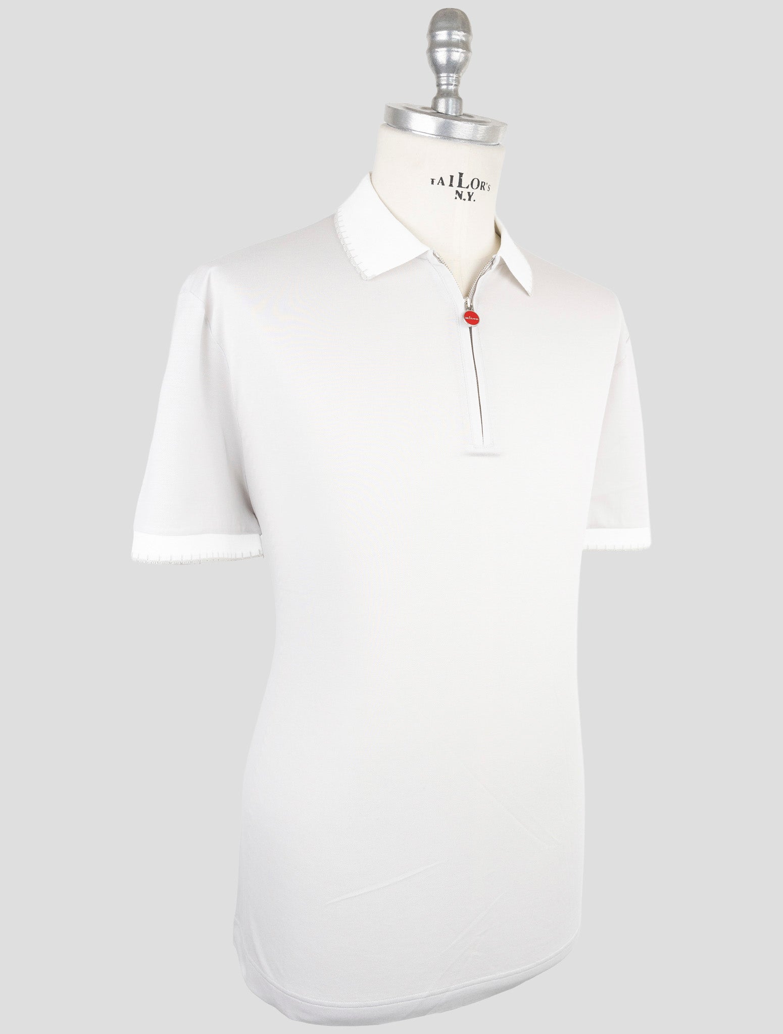 Kiton Gray Cotton Polo Half Zip