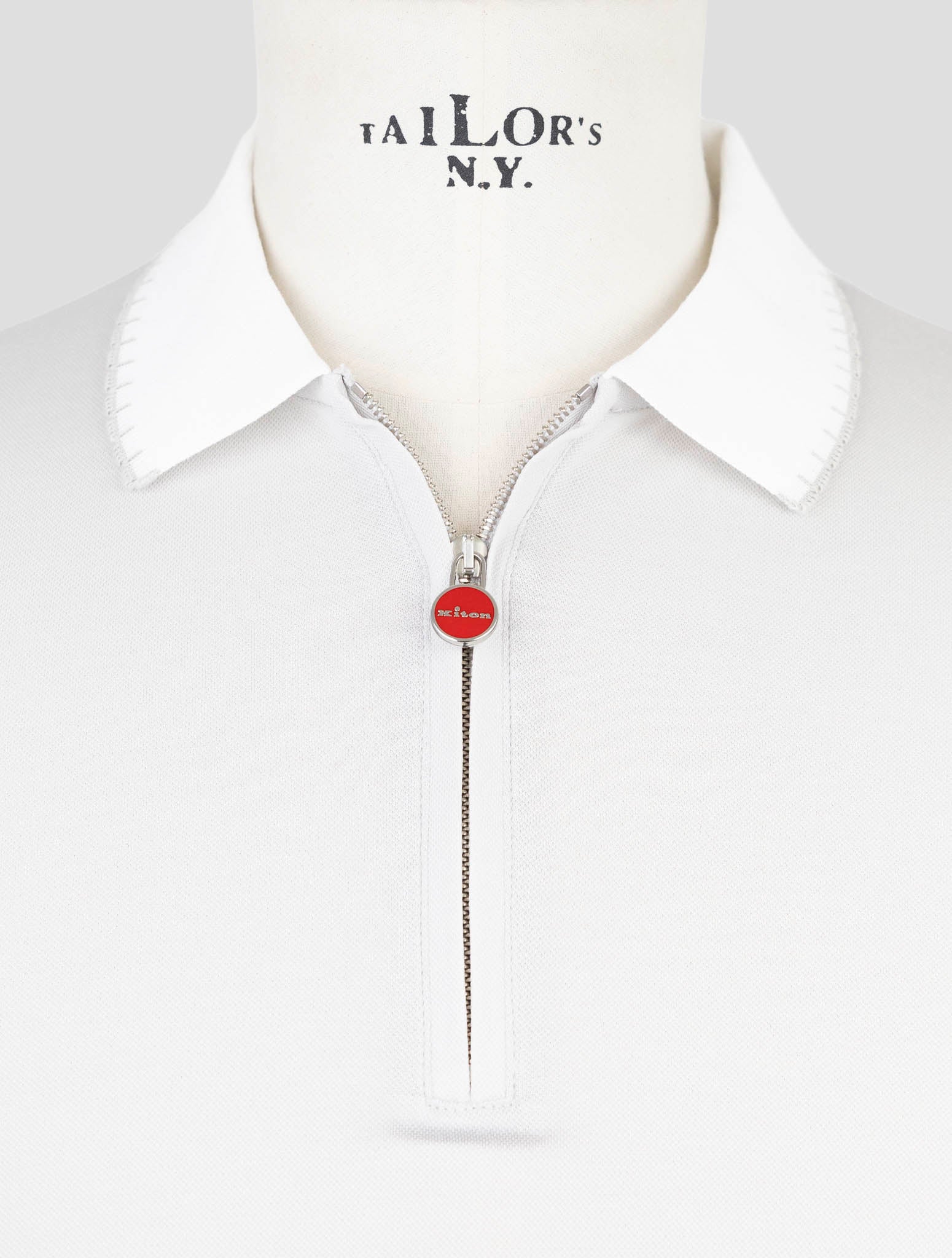 Kiton Gray Cotton Polo Half Zip