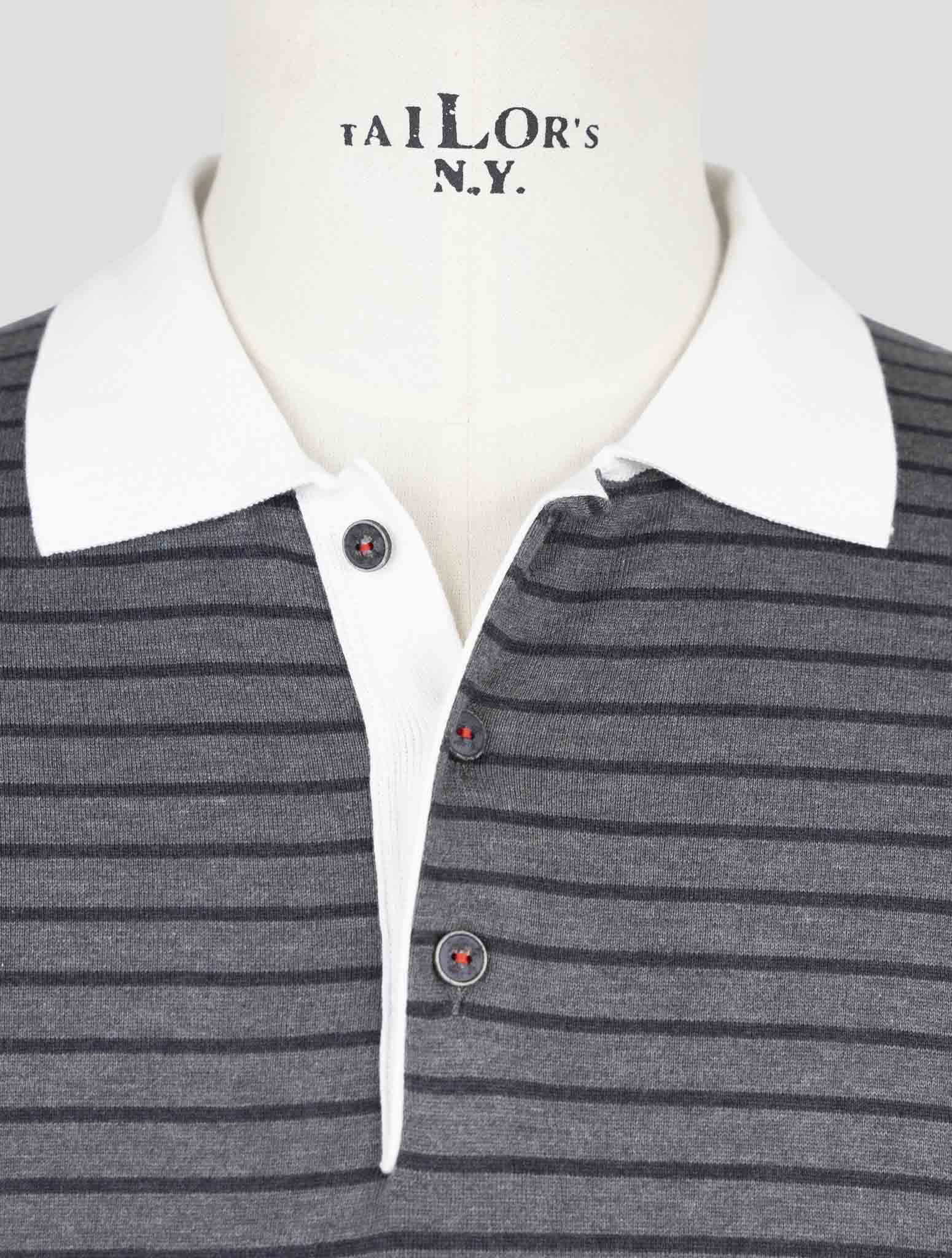 Kiton Gray Cotton Polo
