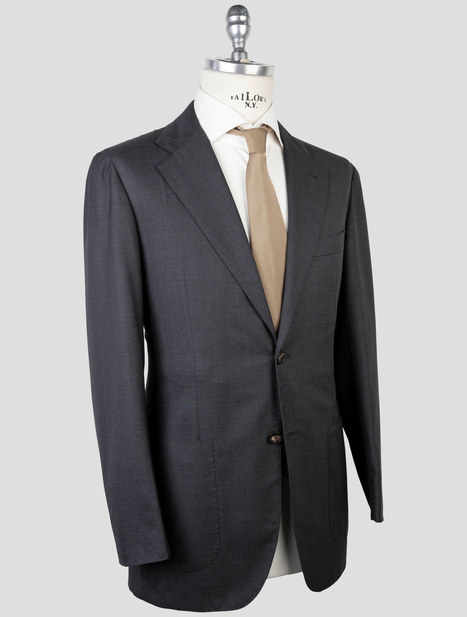 Kiton Gray Wool 14 Micron Suit Detail