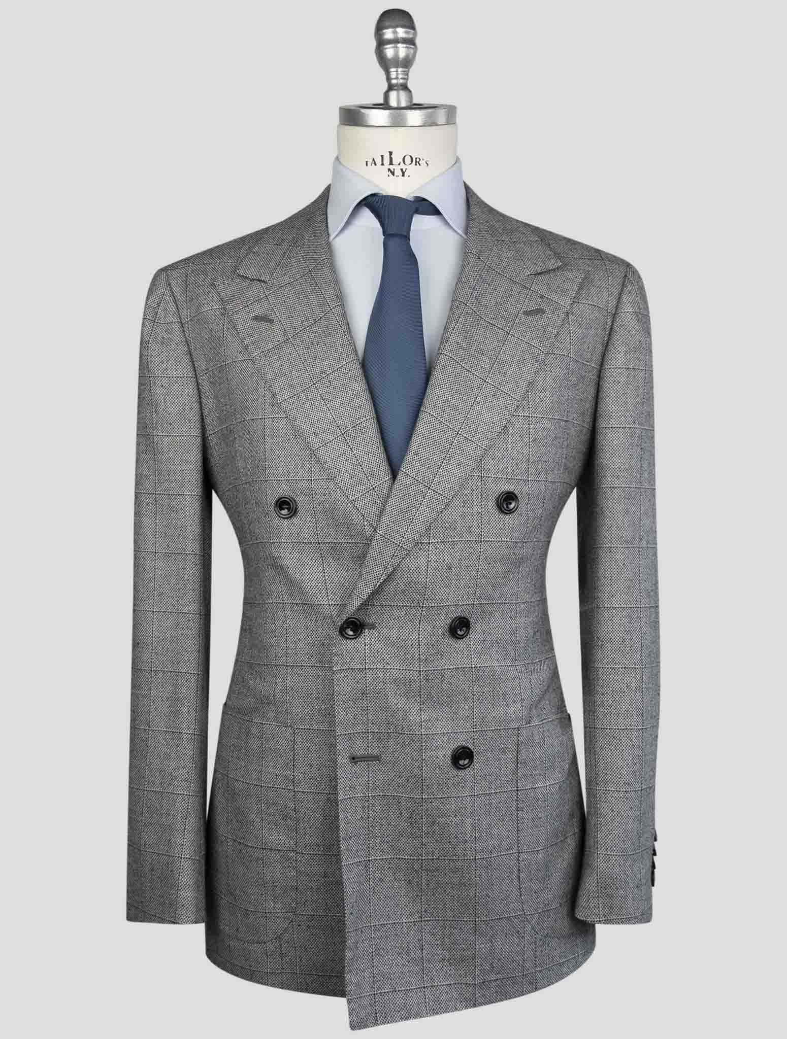 Kiton Gray Cashmere Silk Linen Suit