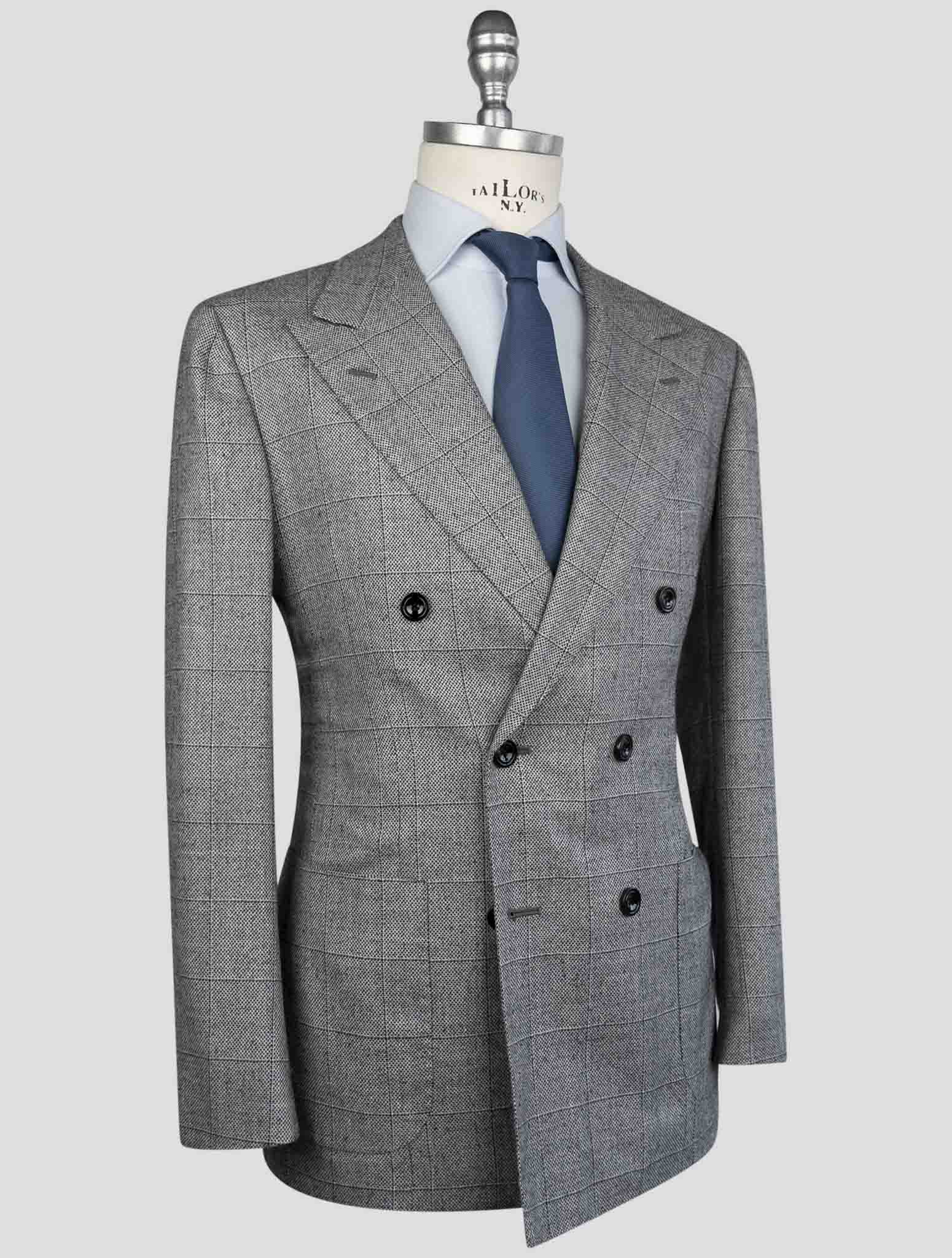 Kiton Gray Cashmere Silk Linen Suit