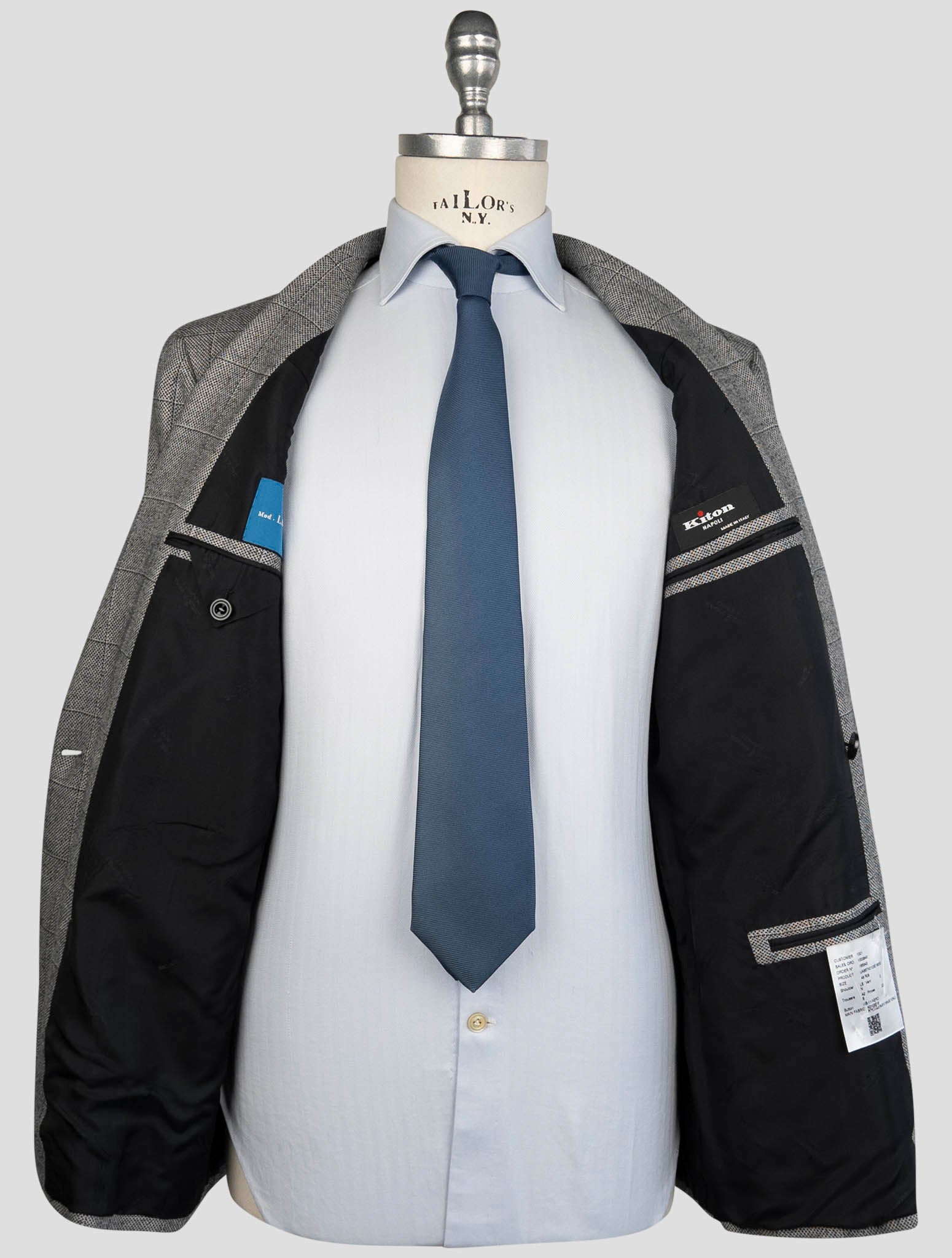 Kiton Gray Cashmere Silk Linen Suit