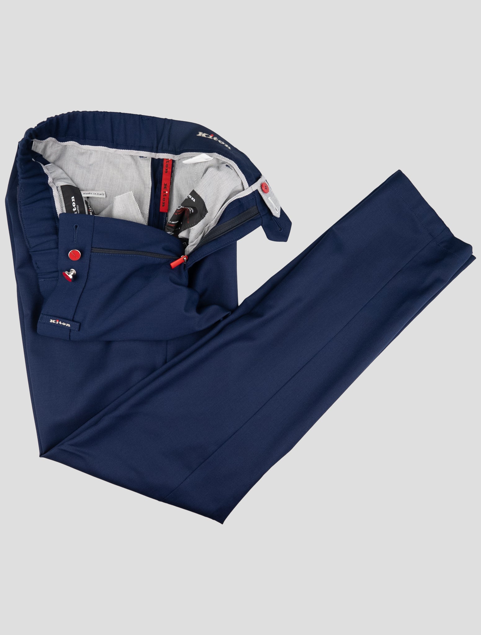 Kiton Blue Wool Pants