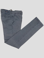 Kiton Blue Cotton Lyocell Ea Pants