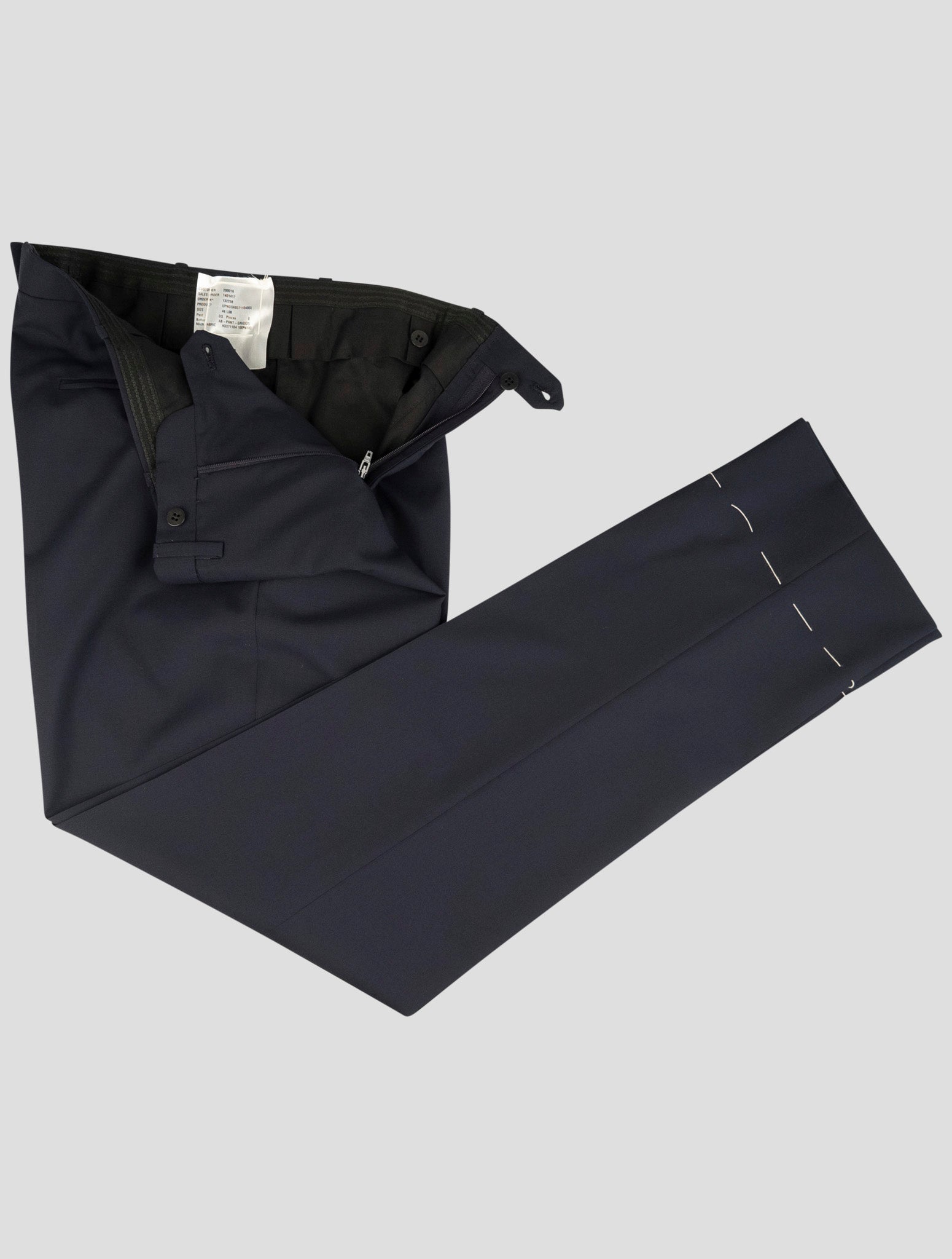 Kiton Blue Wool Dress Pants