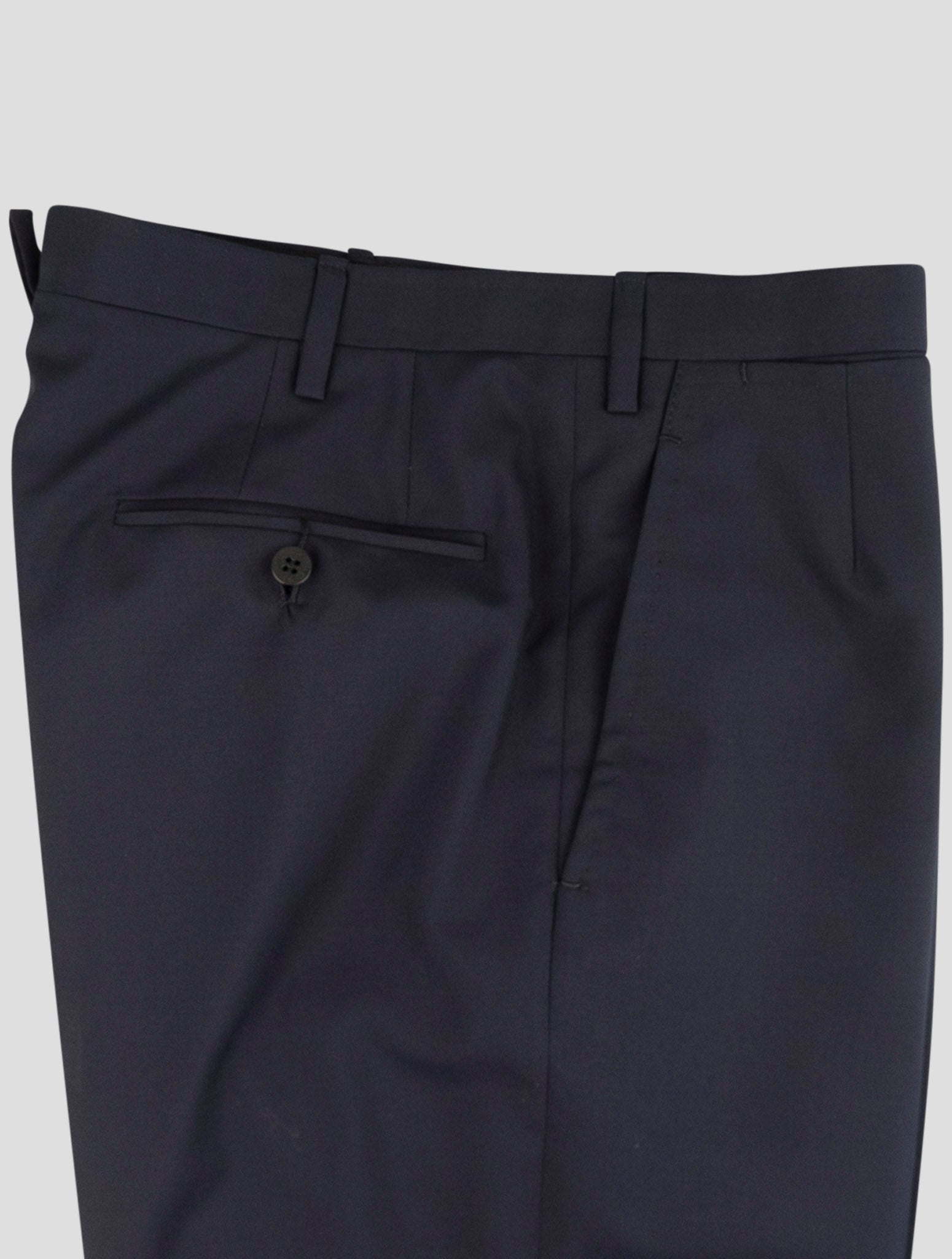 Kiton Blue Wool Dress Pants