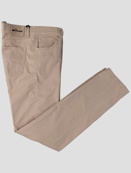 Kiton Beige Linen Cotton Ea Jeans