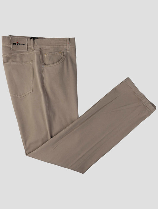 Kiton Beige Cotton Lyocell Ea Jeans