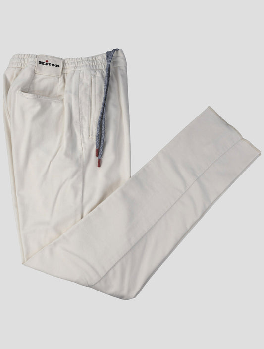 Kiton White Modal Cotton Ea Pants