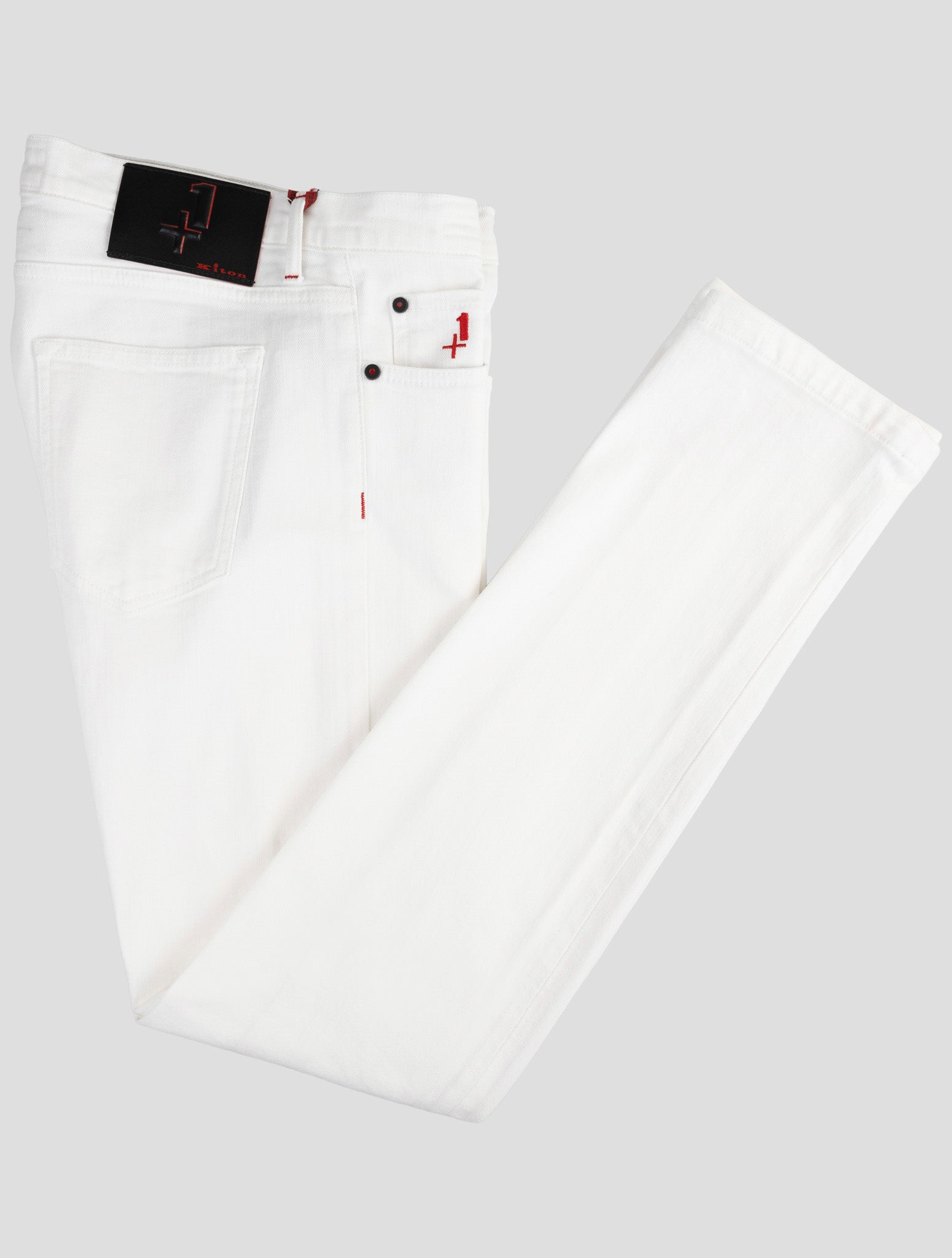 Kiton White Cotton Ea Jeans