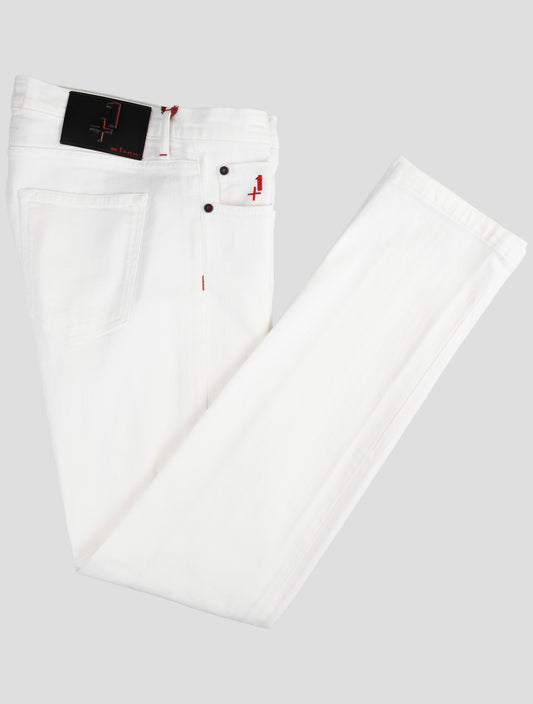 Kiton White Cotton Ea Jeans