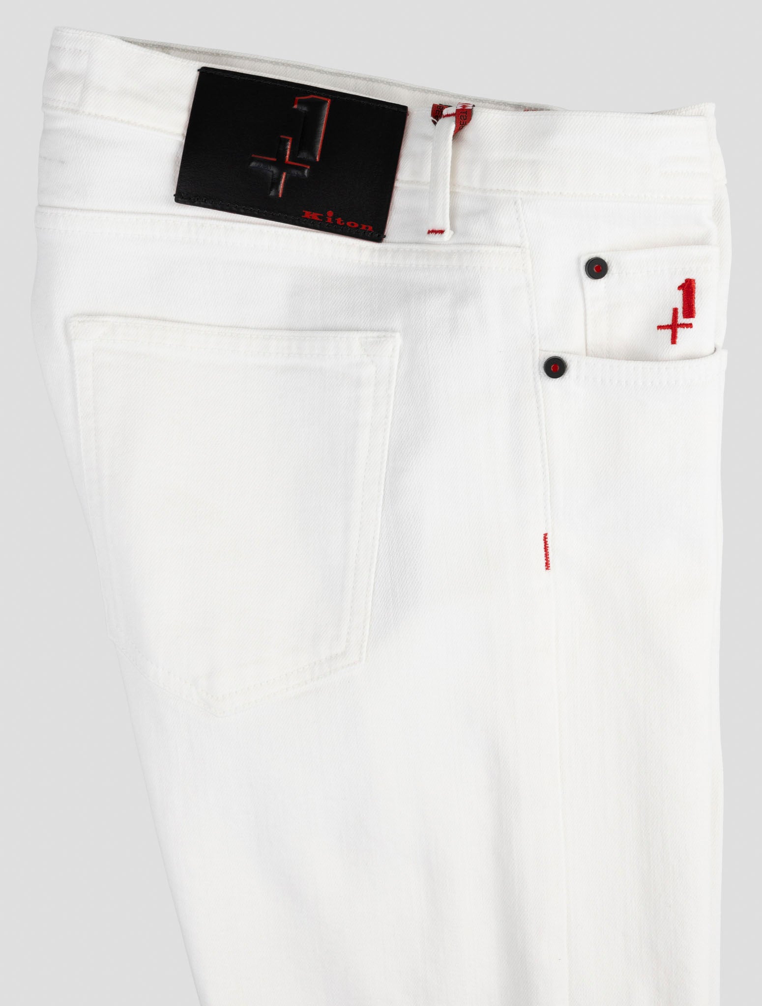 Kiton White Cotton Ea Jeans