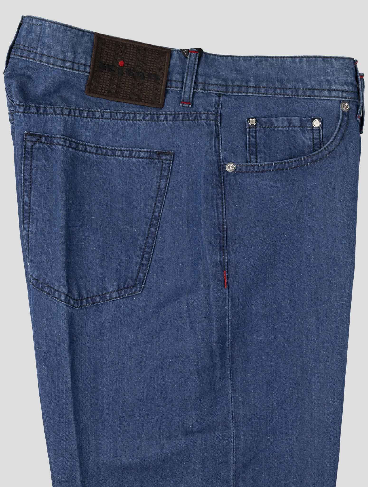 Kiton Blue Cotton Linen Jeans