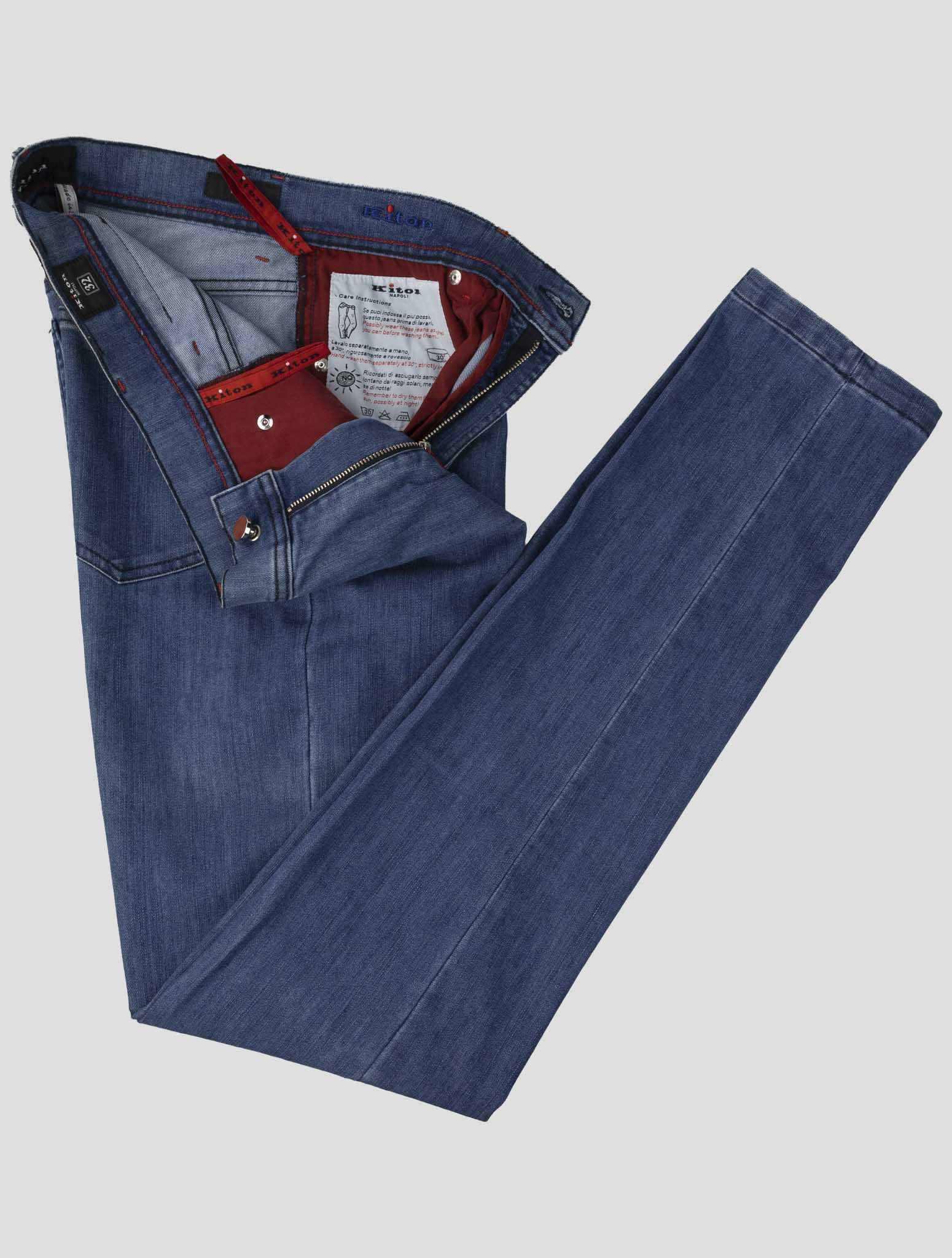 Kiton Blue Cotton Ea Jeans