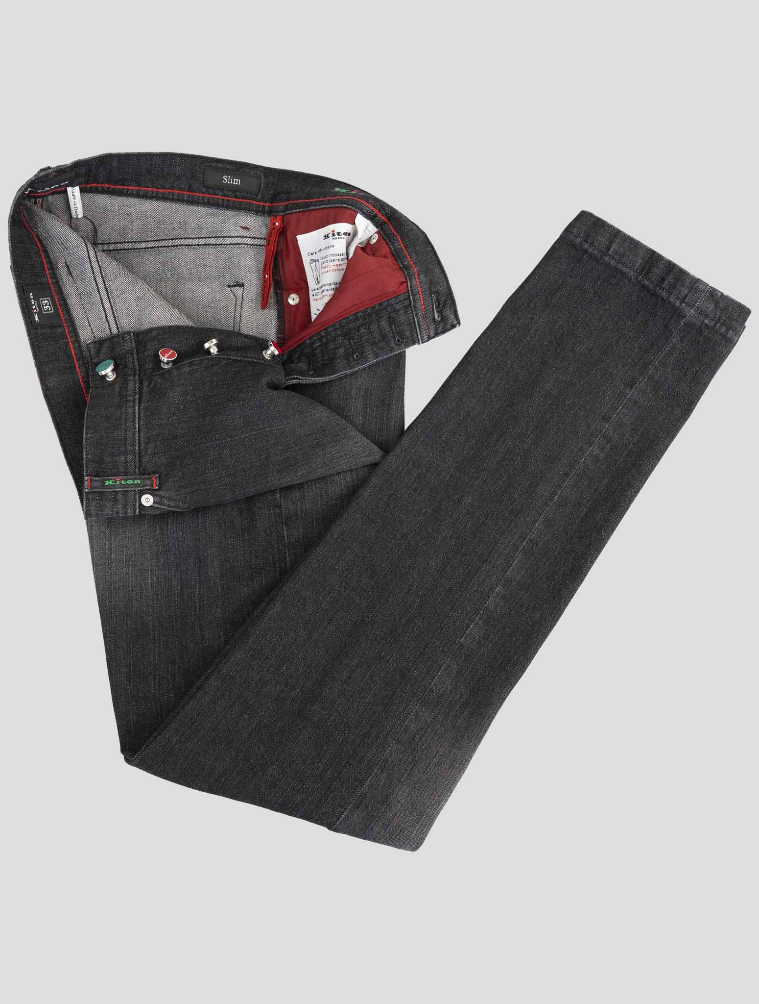 Kiton Dark Gray Cotton Ea Jeans