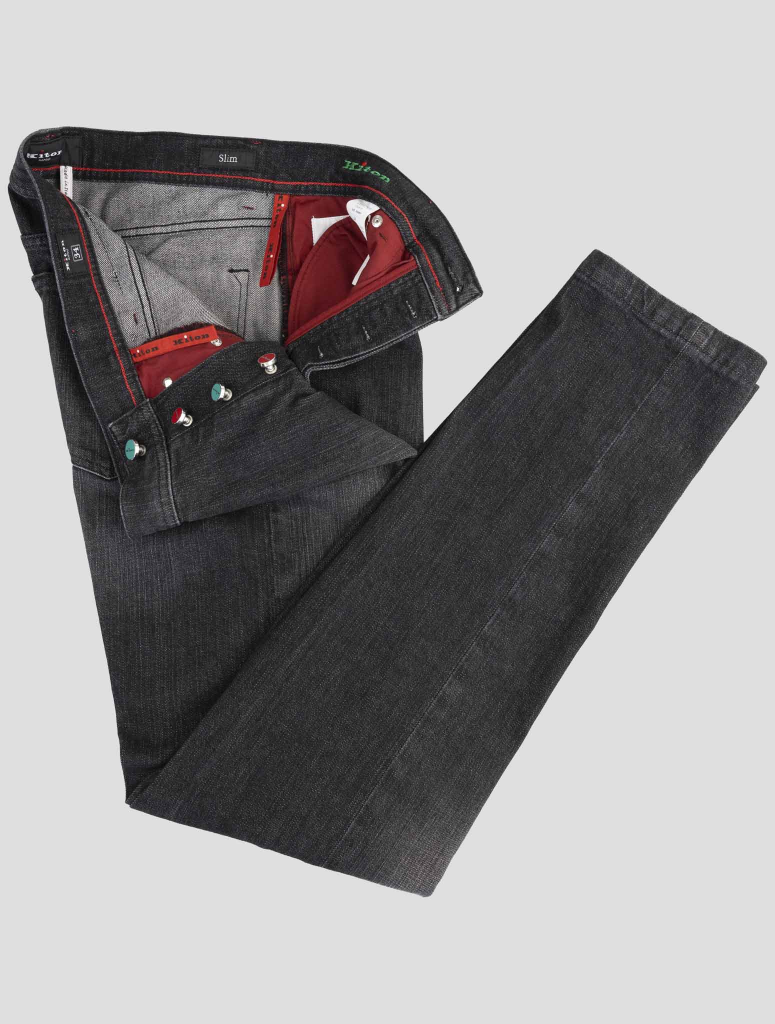 Kiton Dark Gray Cotton Ea Jeans