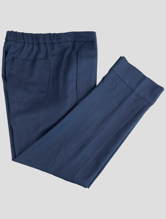 Kiton Blue Virgin Silk Pants